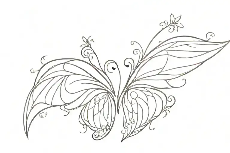 fairy wings tattoo design idea