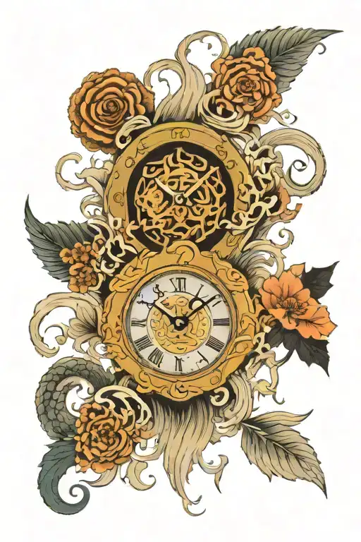 timeless clock tattoo design idea