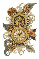 timeless clock tattoo design idea