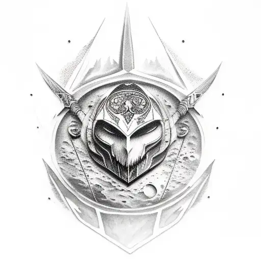 moon and assasins creed  tattoo design idea
