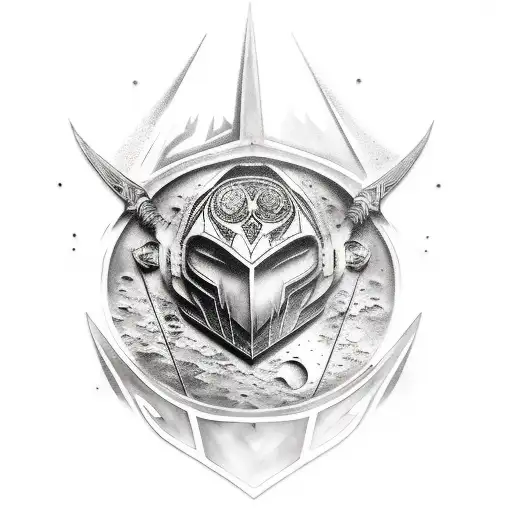 moon and assasins creed  tattoo design idea