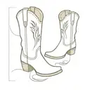 fine line cowboy boot minimalistic outlines only  tattoo design idea