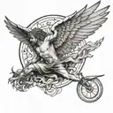 icarus falling tattoo design idea