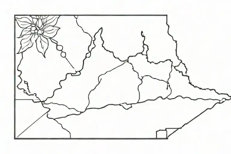 Virginia state frame tattoo design idea