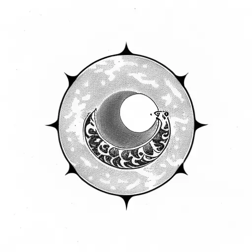 German Shorthaired Pointer pointing tat the moon tattoo design idea