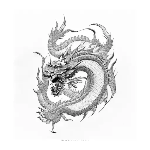Japanese dragon with tiger tattoo design idea