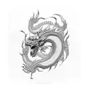Japanese dragon with tiger tattoo design idea