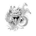 Japanese dragon with tiger tattoo design idea