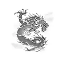 Japanese dragon with tiger tattoo design idea