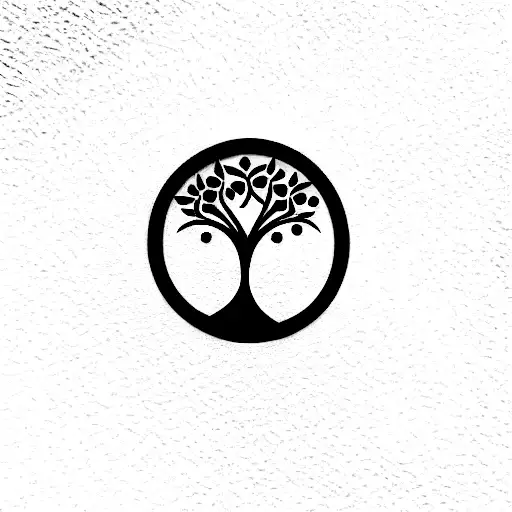 gratitude, Envi circle, tree of life, shanti symbol, unalome ankle tat tattoo design idea