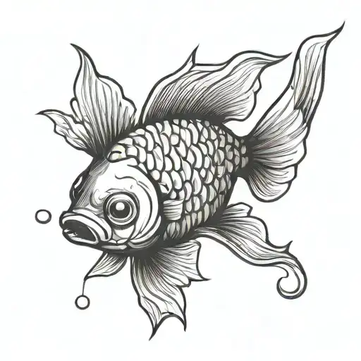 macho goldfish tattoo design idea