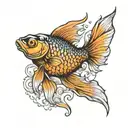 macho goldfish tattoo design idea