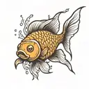 macho goldfish tattoo design idea