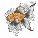 macho goldfish tattoo design idea