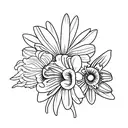 daisy and 2 daffodil tattoo design idea
