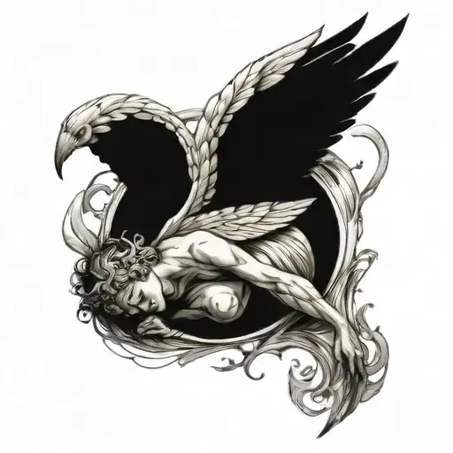 biblical accurate angel tattoo design idea