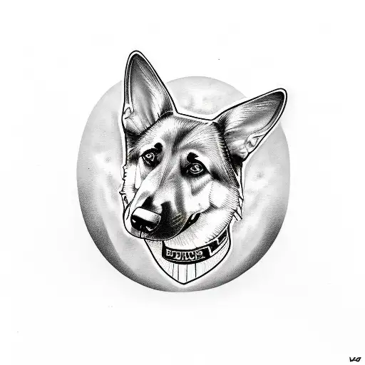 German Shepherd puppy tattoo design idea