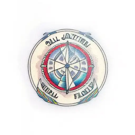 traditional sail boat tattoo design idea