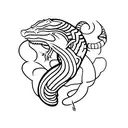 cobra com arco íris  tattoo design idea