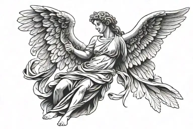 nike of samothrace tattoo design idea