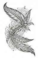 feather, birds, amor fati tattoo design idea