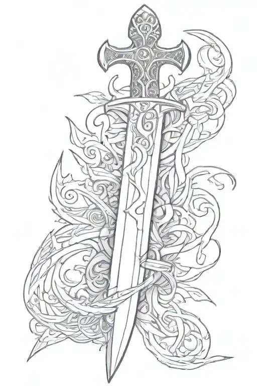 viking sword tattoo design idea