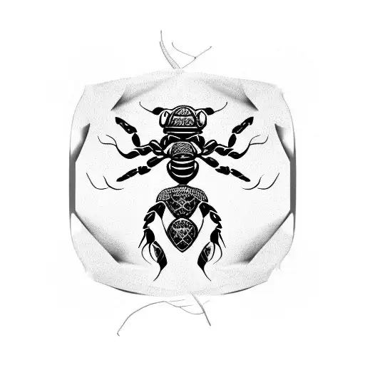 scorpion qui protege une vierge tattoo design idea