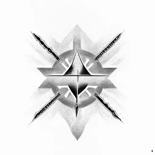christian cross lightning tattoo design idea