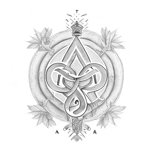 A family tree with initials Y, A, M, L tattoo design idea