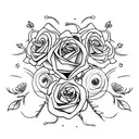 Lua cheia, Ramos de Rosa e Lobos  tattoo design idea