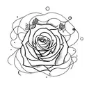 Lua cheia, Ramos de Rosa e Lobos  tattoo design idea