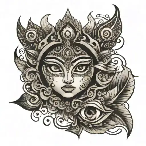 durga eyes tattoo design idea