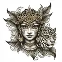 durga eyes tattoo design idea