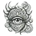 durga eyes tattoo design idea