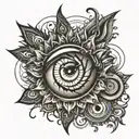durga eyes tattoo design idea