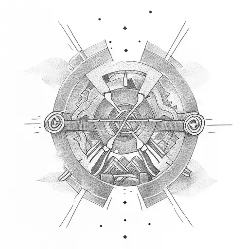 gallows in water tattoo design idea