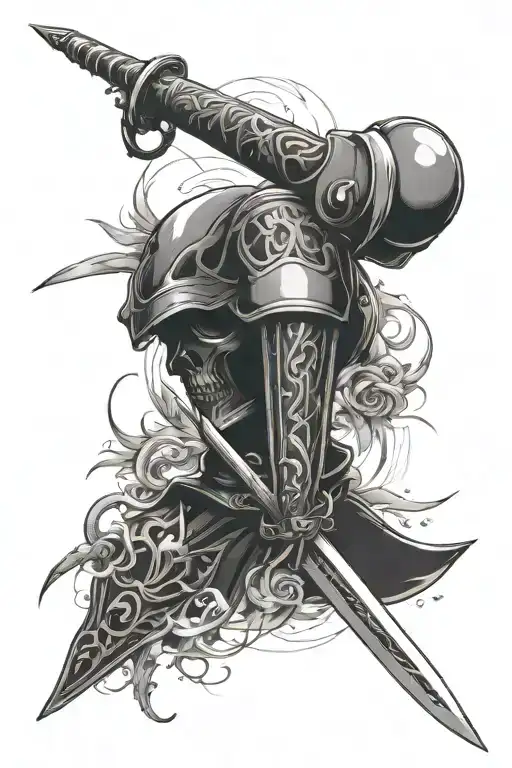 discipline sabre integrated tattoo design idea