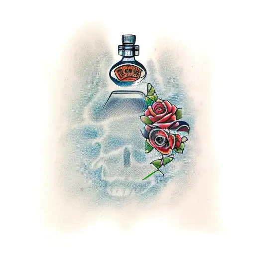 perfume tattoo design idea