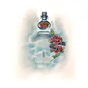 perfume tattoo design idea
