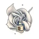perfume tattoo design idea