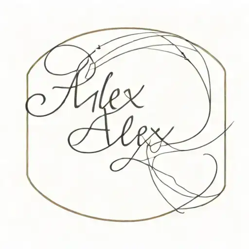 the name alex and a ; tattoo design idea