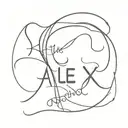the name alex and a ; tattoo design idea