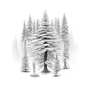 rock pathway to pine tree  tattoo design idea