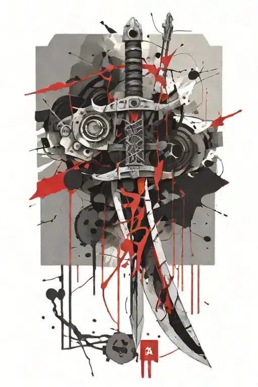 sword wrapped in electricity  tattoo design idea