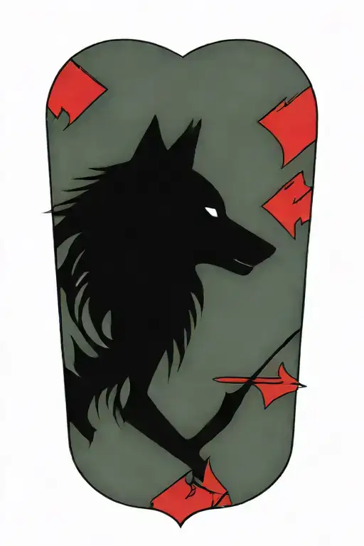 wolf howling arrows tattoo design idea