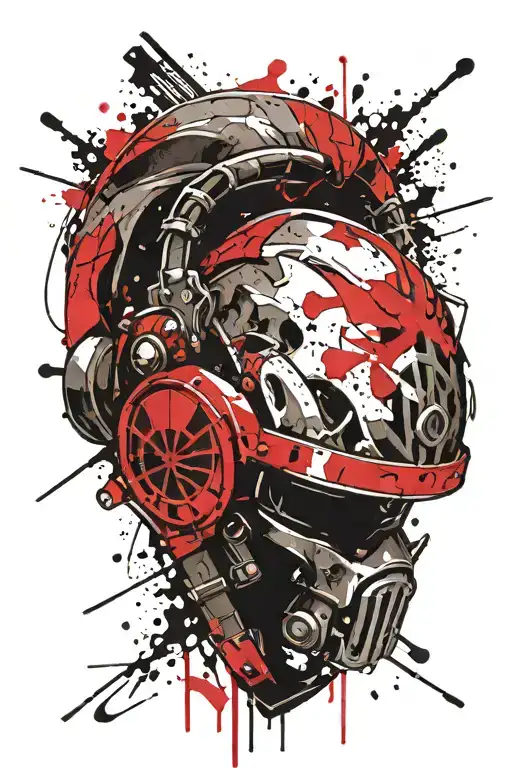 warriors helmet battlefield tattoo design idea