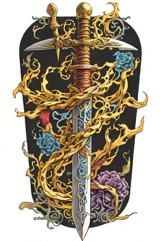 sword electricity flowing tattoo design idea