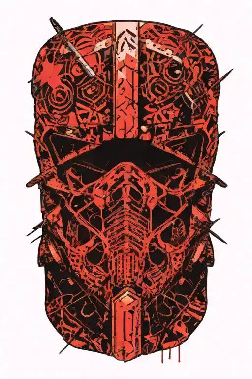 arrow piercing warriors helmet tattoo design idea