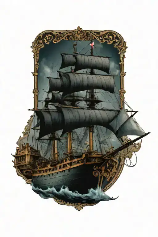 warships tattoo design idea