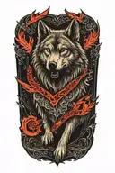 wolf howling arrows tattoo design idea